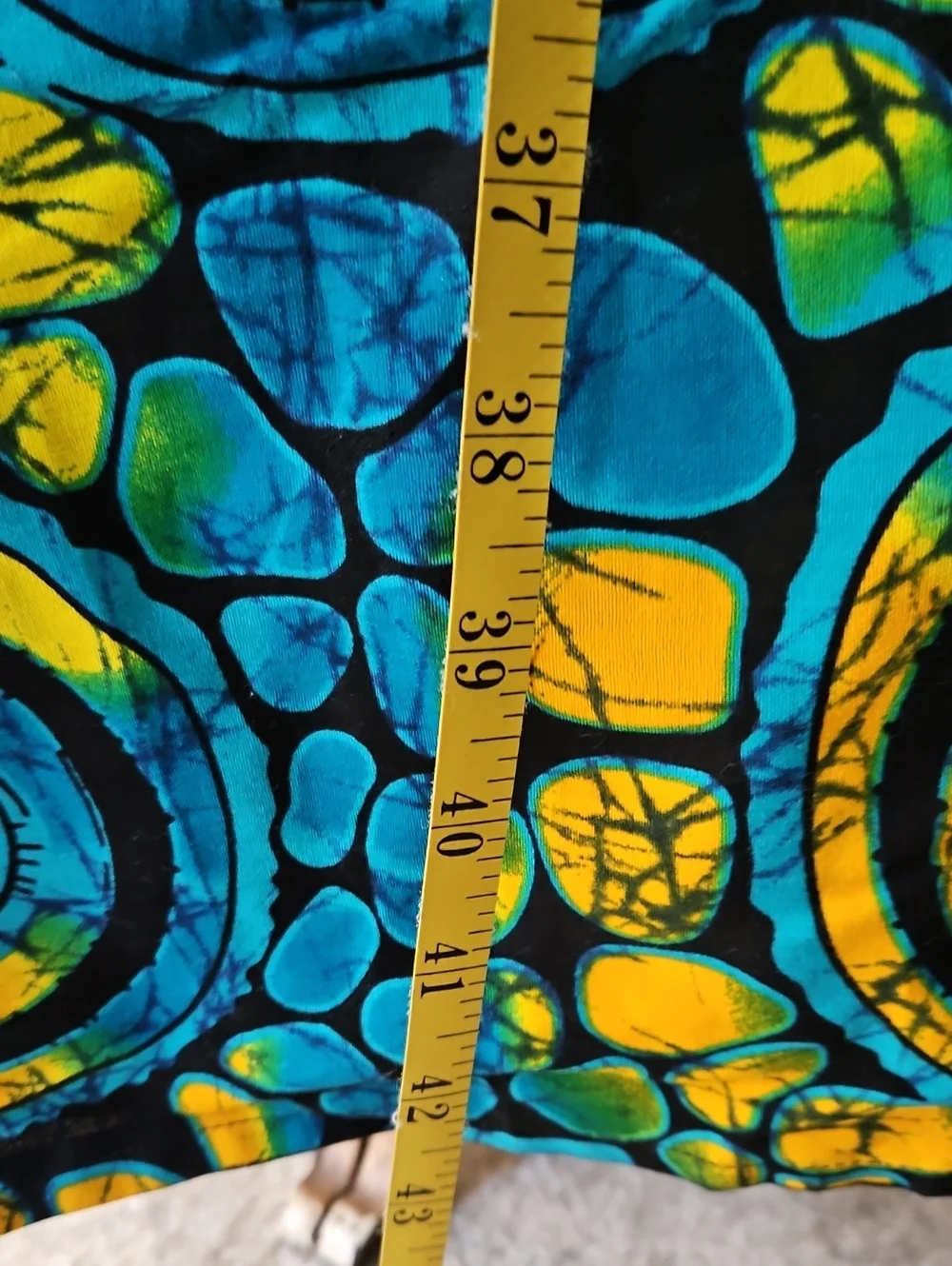 Veritable Block Prints Super Original Vibrant Blue & Yellow Patterned Maxi Skirt